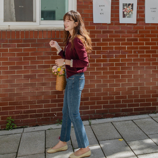 [LABEL] burgundy Soft shoulder shirring Cardigan[size:F(55~66)]