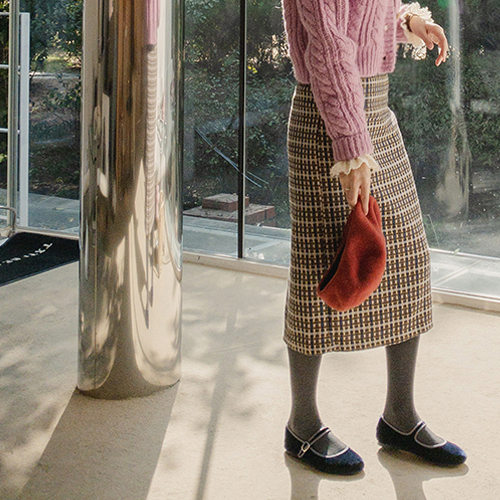 Lovely Girl color combination Velvet Mary Jane shoes