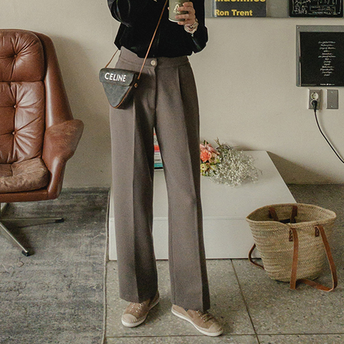 [Special Sale 50% ★Limited Quantity] Perfect Coverage Pintuckspan Fleece-Filled Slacks Pants <FONT color=#d8a4a4>[size: S, M, L]</font>