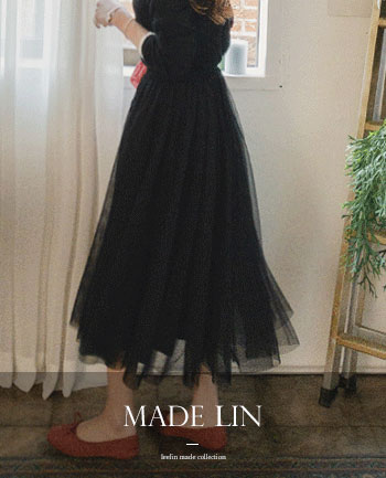 <FONT color=#5a3954>MADE LIN</font> Rich Double-layer Flare Banding Skirt[size:F]