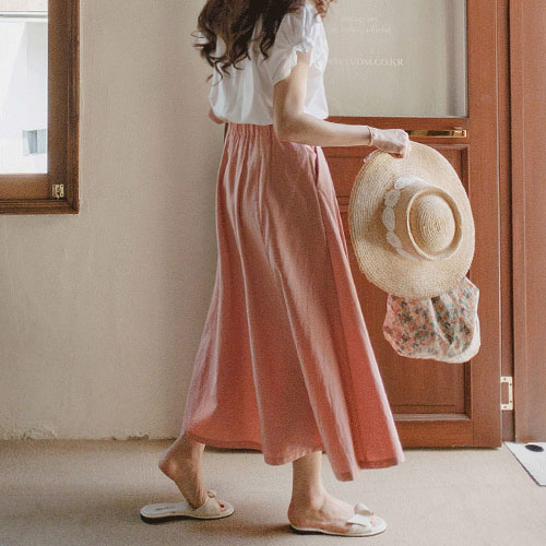 [LABEL] Delicate Silhouette Flare Skirt <FONT color=#d8a4a4>[size:F,1]</font>