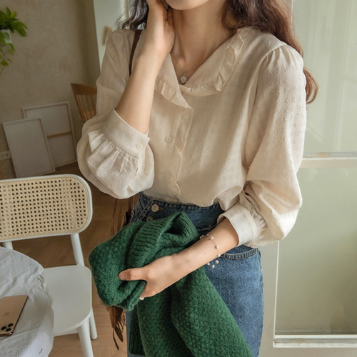 [LABEL] Rochester Sharing Kara Subtle Wrinkle Blouse [size: F (55~66)]