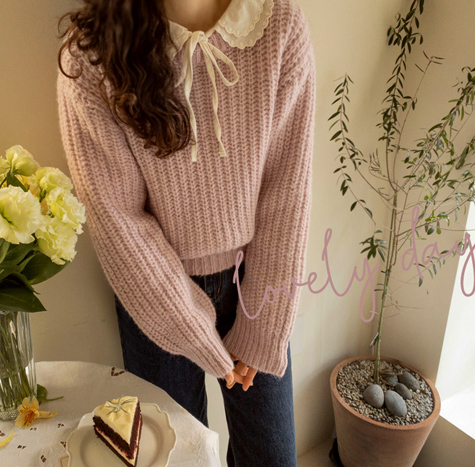 Julliard pastel Alpaca Wool knit <FONT color=#d8a4a4>[size:F(55~66)]</font>