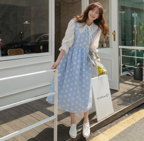 <FONT color=#002cc1>[Summer Last Sale 50%]</font> Dandelion Summer Patterns Polka Dot Dress <FONT color=#d8a4a4>[size: F(55~66)]</font>