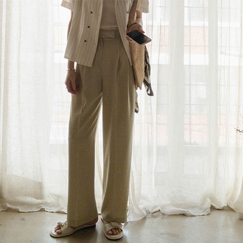 <FONT color=#5a3954>MADE LIN</font> Yeri Line Span Comfortable Slacks Pants <FONT color=#d8a4a4>[size:S,M]</font>