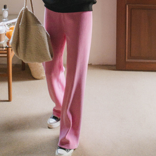 Cozy and Slim Golji Bootcut Banding Pants <FONT color=#d8a4a4>[size: F(55~66)]</font>