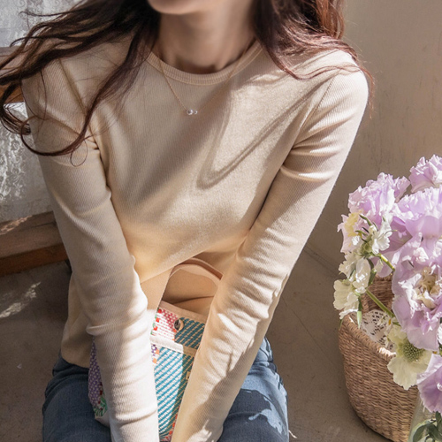 <FONT color=#5a3954>MADE LIN</font> pint soft stretch spring pastel corduroy tee [size: F(44~66), L(77)]