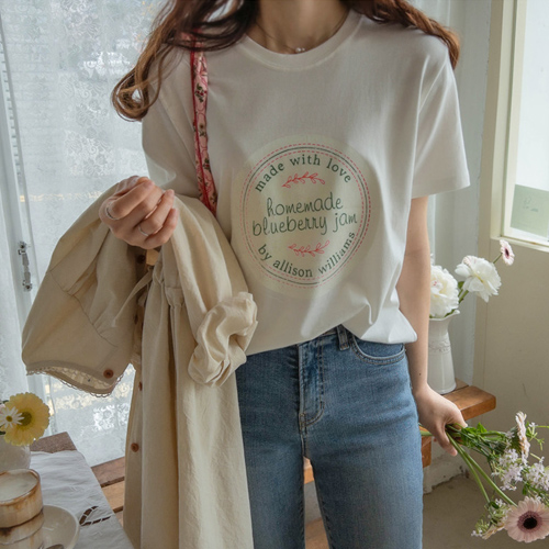 [LABEL] Love Lettering Soft Modalspan Tee[size:F,1]