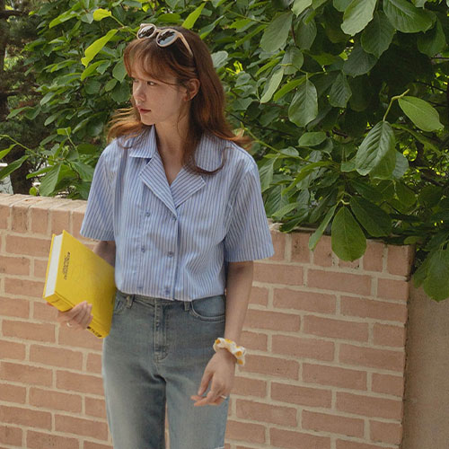 [MADE] Claire Wrinkle-free Double-button STBlouse [size:F(55~66)]