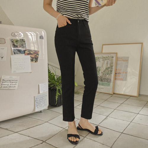 [5,000 units sold!!] <FONT color=#5a3954>MADE PREMIUM</font> Cooling Magic Easy Span Black Pants [size:S,M,L](Long/Short)