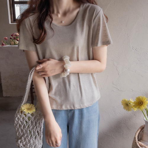 <FONT color=#5a3954>MADE LIN</font> Minnesota Slim Fit Linen Tee [size: F(55~66)]