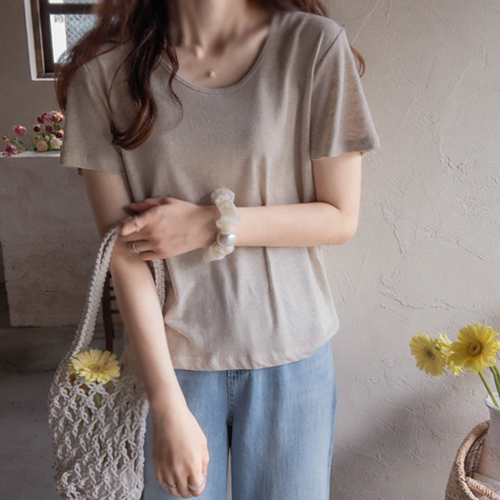 <FONT color=#5a3954>MADE LIN</font> Minnesota Cool Slim Fit Linen Tee [size: F (55~66)]