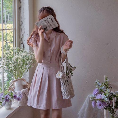 [LABEL] Howz Moist Crispy Sugar Pin Tak Chic Wrap Dress[size:F(55~66)]
