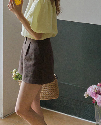 [LABEL] Rosent Pintuck Linen Shorts[size:S,M]