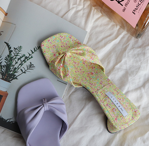 Delicate pastel shirring Sandals [Fitting Sale]