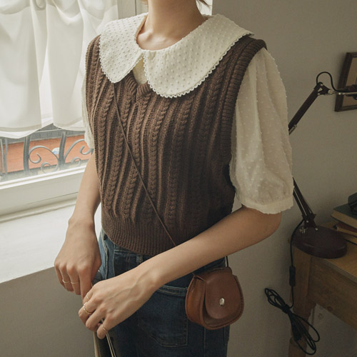 Daily layered Twiddle Knit Vest[size:F(55~66)]