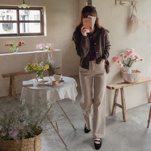 [Regular line Add][LABEL] Plans Stretchy Long Leg Fit Band Pants [size: S, M, L]