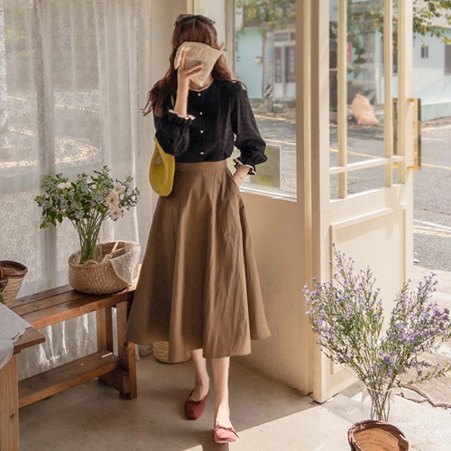 Annabelly Comfortable Rustic Shoe Pocket Edge Skirt [size: S(55~66), M(77)]