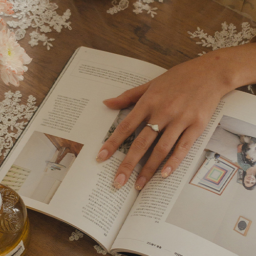 Lovely mood heart key point Silver Ring