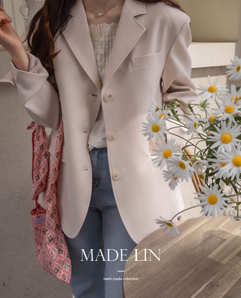 <FONT color=#5a3954>MADE PREMIUM</font> [Cream Color] Millet Relaxed Fit Three Button Classic Jacket [size: F (55~66)]