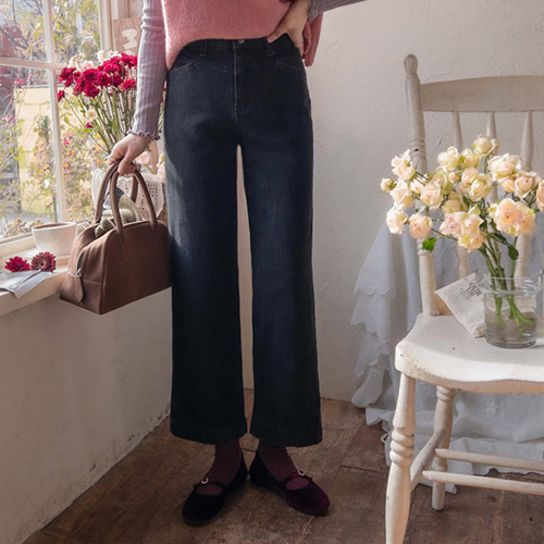 [LABEL] Seasonal special brushed soft and flexible straight wide band pants [size: S, M, L]