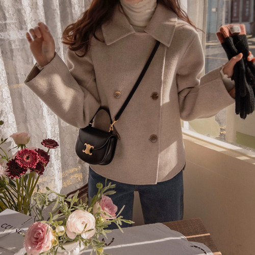 [Winter Special 15,000 Won Discount] [Oatmeal] Etimos Lux Double Wool Handmade Coat [size: F (55~66)]