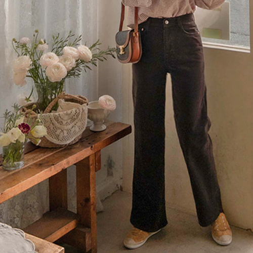 [LABEL] Chewy, warm, slim, relaxed fit, long leg corduroy pants[size:S,M,L]