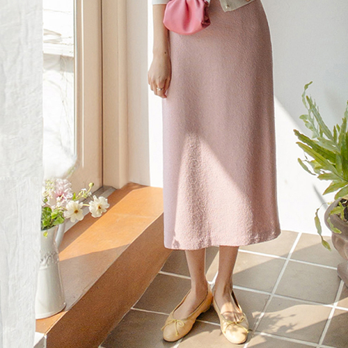 [MD recommendation/wedding guest look][LABEL] Bright Tweed back banding Skirt[size:F(55~66)]