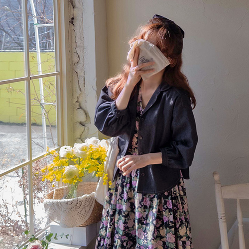 Schkrantz spring feeling cute line denim jacket [size: F(55~66)]