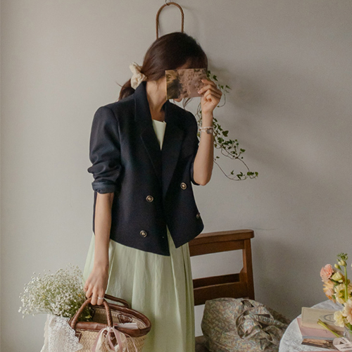 [Trendy/ High-quality Double-button][LABEL] Classic Mood Double-button Jacket [size:F(55~66)]