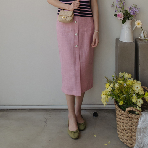 [New product 4,000 won special price] <FONT color=#5a3954>MADE LIN</font> Bella French mood Tweed Banding Skirt [size: F(55~66)]