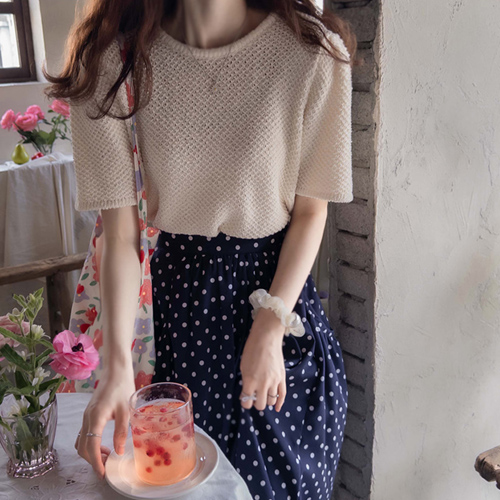 [Pink pre-order][LABEL] Huckleberry waffling pastel elegant Knit[size:F(55~66)][Delay in arrival, sequential delivery after 5/14 days]
