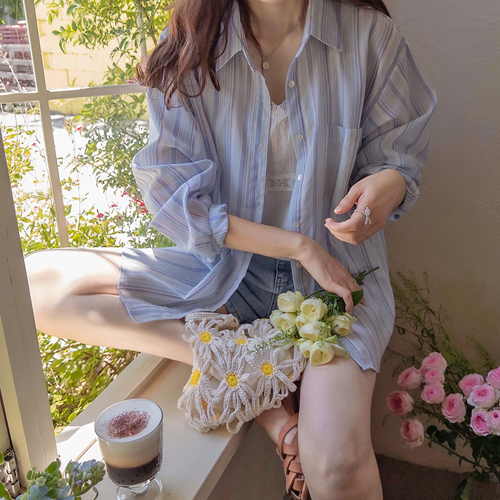 Sanders Cool Summer Stripe Cool Shirt[size:F(55~66)]