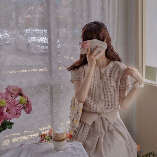 [LABEL] Summer scarf Supima cotton sleeves loose fit Cardigan [size: F(55~66)]