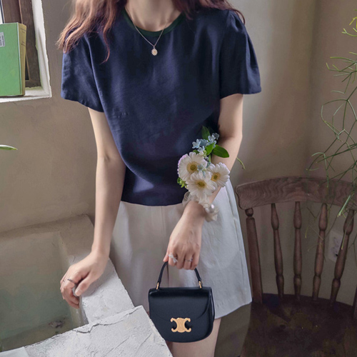 [New product special price 8,000 won discount] <FONT color=#5a3954>MADE LIN</font> Flixby Neck Color Cool Mapsi Fit Blouse [size: F, L]