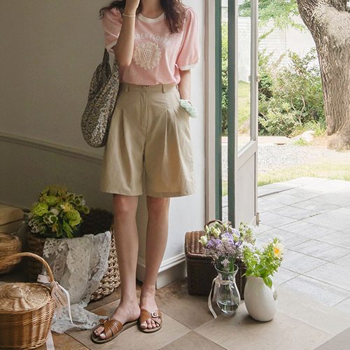 [Perfect Cover][Rustling Material][LABEL] Luca Two-Pin Tuck 5-Piece Pants that are easy to wear lightly [size: F(55~66)]