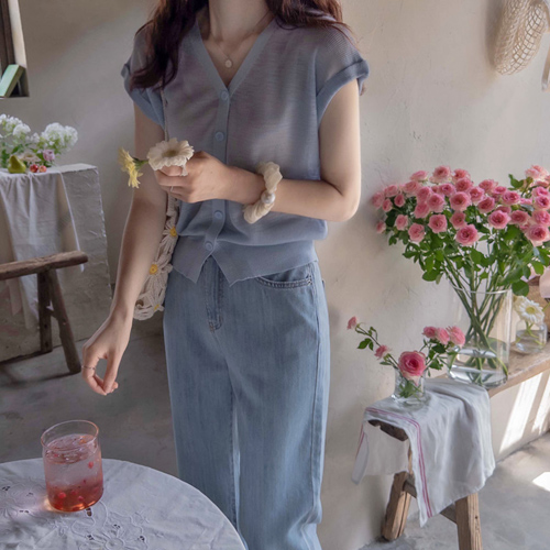 [LABEL] Shoemounta cool linen light and cute round sleeve Cardigan [size: F(55~66)]