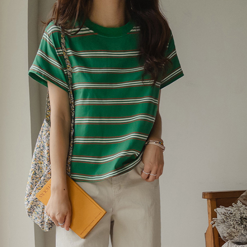 [LABEL] Genie Stripe Fresh T-shirt [size:F,1]