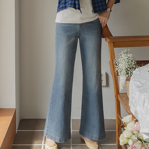 [Vest Special Sale 6,000 won discount] <FONT color=#5a3954>MADE LIN</font> Nez primium wide semi boot cut denim pants [size: S, M, L, XL]