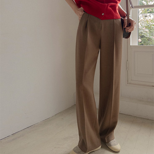 [Wrinkle-free fabric][One-pin tuck][High-quality material][Vest Special Sale 10,000 won discount] <FONT color=#5a3954>MADE LIN</font> [Wrinkle ZERO] Sands Wrinkle-free Semi-wide One-tuck Slacks[size:S,M,L]