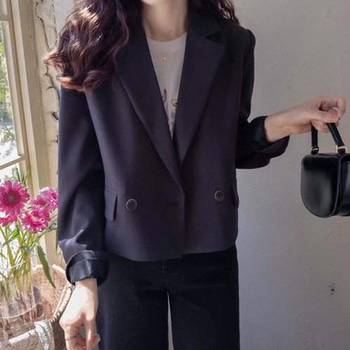 Anfrape Double-button luxurious fabric edge fit Jacket [size: F (55~66)]