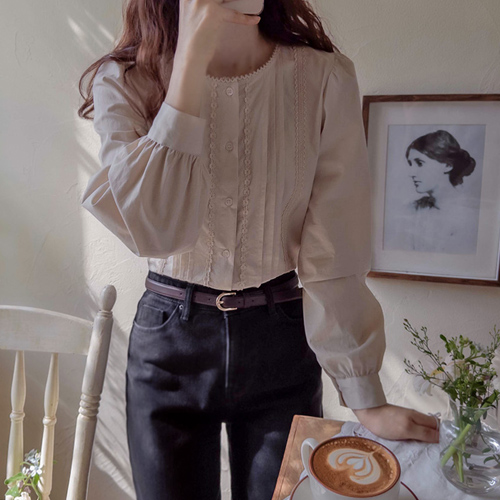 [LABEL] Classia Sugarless Anne Pintac Elegant Blouse [size:F,1]