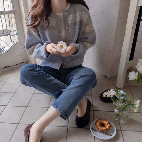 Lovers pastel jacquard cozy and soft Cardigan[size:F(55~66)]
