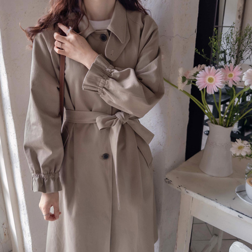 [New product special price 28,000 won discount] <FONT color=#5a3954>MADE LIN</font> Rishua Luxe Retail Sharing Season Edge Belt Trench Burberry [size: F (55~66)]