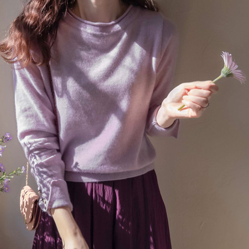Season Bosong Fox Round Neck Sleeve Button Chic Wool Knit [size:F(55~66)]