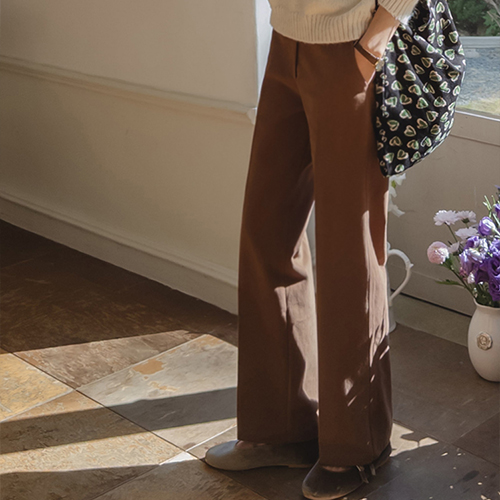 [Soft Peachy] Browning Strait Fit Tan-Tan Cotton Pants [size:S,M]