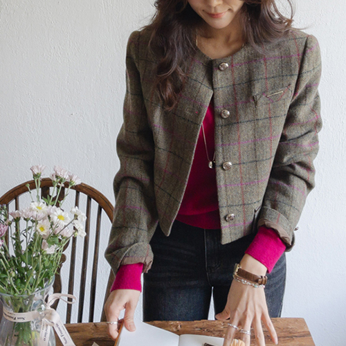 Levert Luxurious Check Wool Jacket [size: F (55~66)]