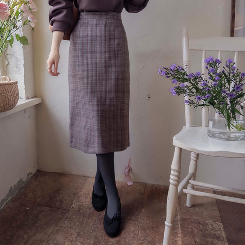 [New product special price 10,000 won discount] <FONT color=#5a3954>MADE LIN</font> Royburn season check map sheet band Skirt [size: S, M]