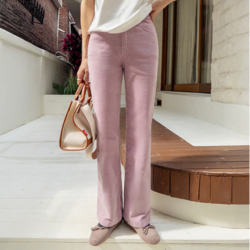 [LABEL][Pretty Color] Oliver Corduroy Stretchy Boot Cut Pants [size:S,M,L]