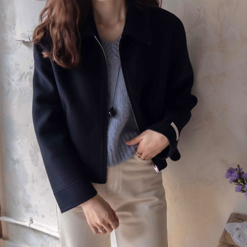 [New product special price 30,000 won discount] <FONT color=#5a3954>MADE LIN</font> Claudia high-quality merino wool daily edge jacket [size: F (55~66)]